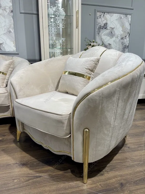 Кресло Лара бежевый золото | изображение 1