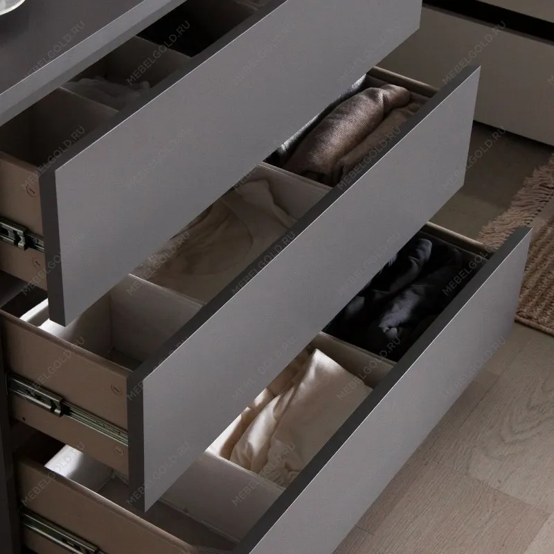 Комод Варма, 3 ящика, 80х78х40 см, эмаль серая | изображение 4