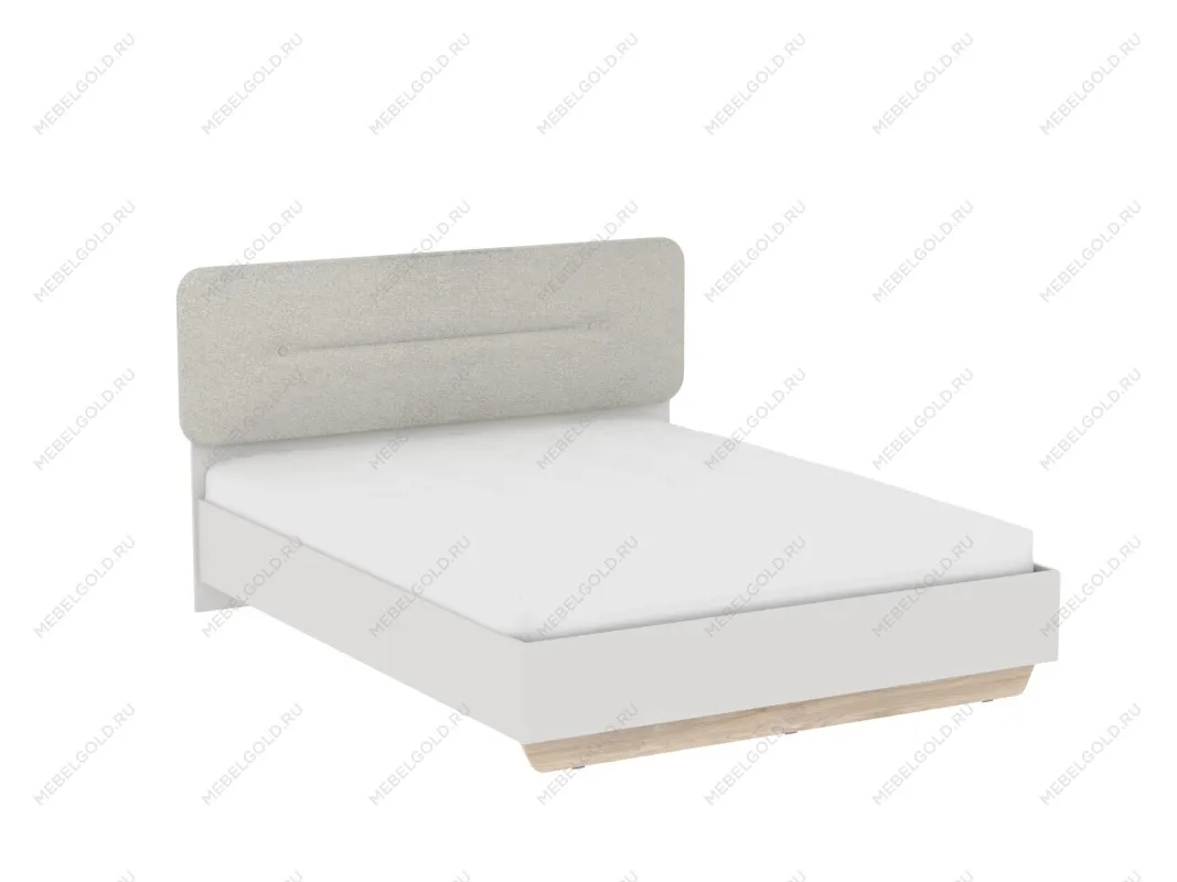 Кровать 1600 со светлой мягкой вставкой NEW и подъемным механизмом, Аврора Дуб Мария/Кашемир | изображение 1