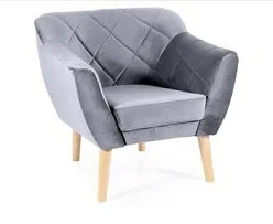 Кресло Signal KARO 1 VELVET (серый/бук)