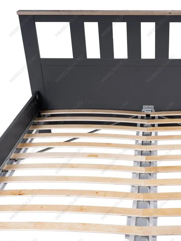 Кровать двуспальная Сага, 160х200 см, серая/ясень | изображение 7