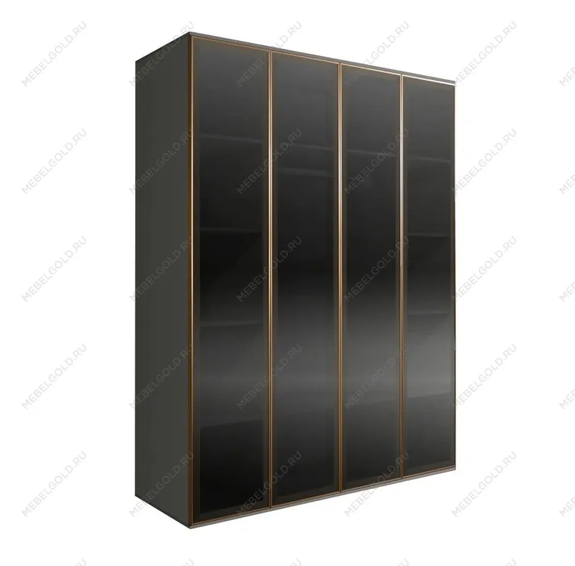 Шкаф 4-х дверный Bogemia Air (Серый/Золото) БМШ2/4(4)