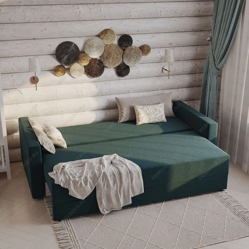 Диван-кровать ВАЛО, 227х101х78 см, сине-зеленый | изображение 1