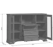 Комод-бар Кентаки KOM2W3S1B каштан