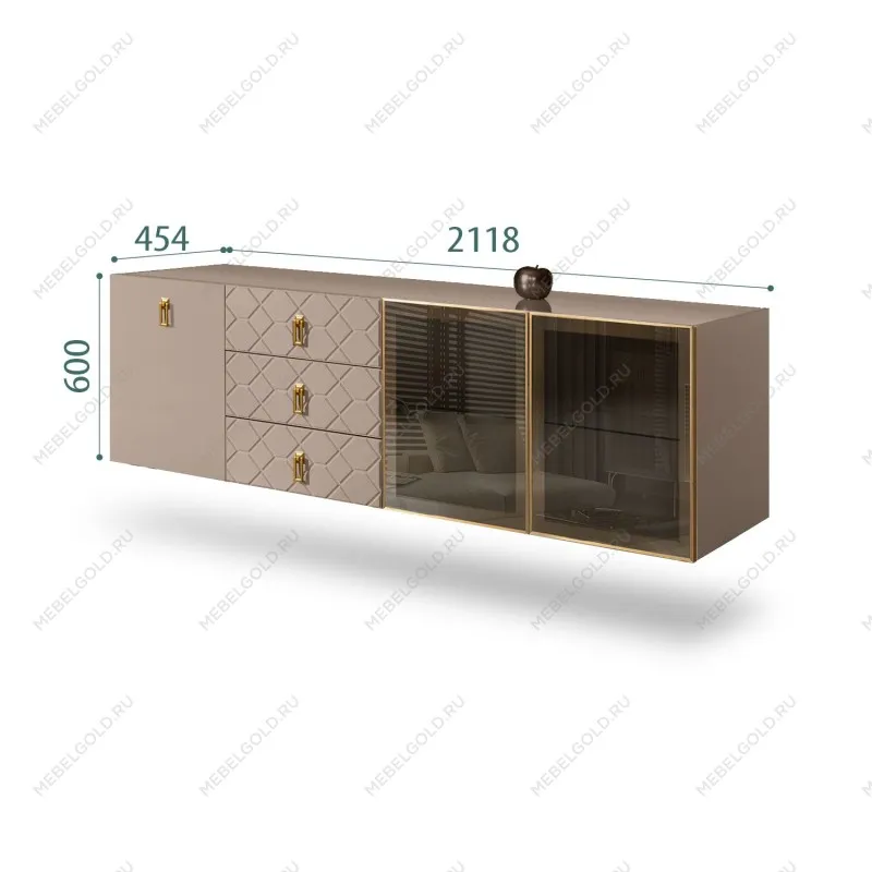 Комод 2.1м Bogemia Fly Fa (Мокка) (Lakobel/Золото) БМКМ-5[5][10]