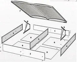 Ящик с подъемным механизмом Натали 180x200 см белый