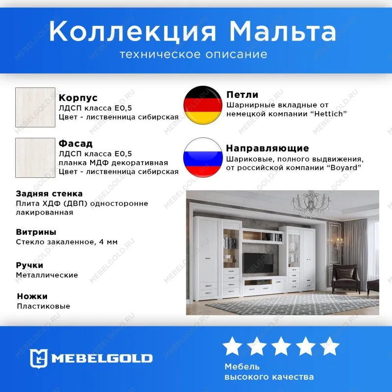 Шкаф навесной Мальта SFW/15 без стекла | изображение 2