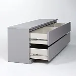 Комод Варма, 4 ящика, горизонтальный, 160х54х40 см, эмаль серая | изображение 9