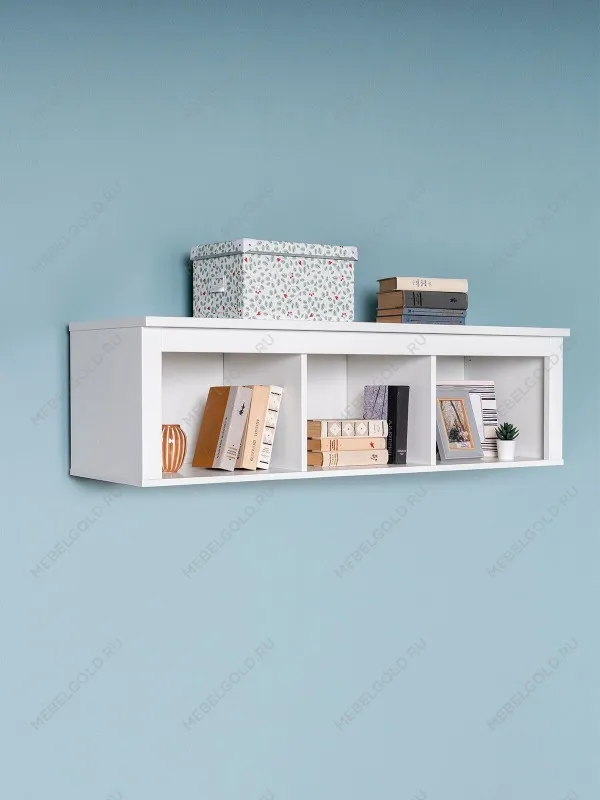 Полка навесная Сага, 3 секции, белая | изображение 1