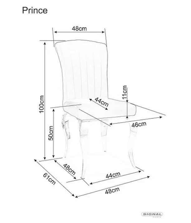 Стул кухонный Signal PRINCE Velvet (серый/хром) | изображение 4