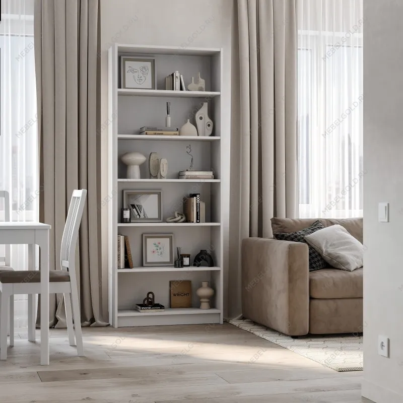 Стеллаж Варма, 6 полок, 78х198х28 см, белый | изображение 3