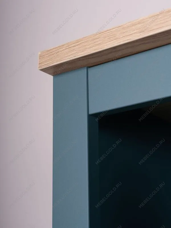 Полка навесная Сага, 2 секции, темно-бирюзовая/ясень | изображение 6