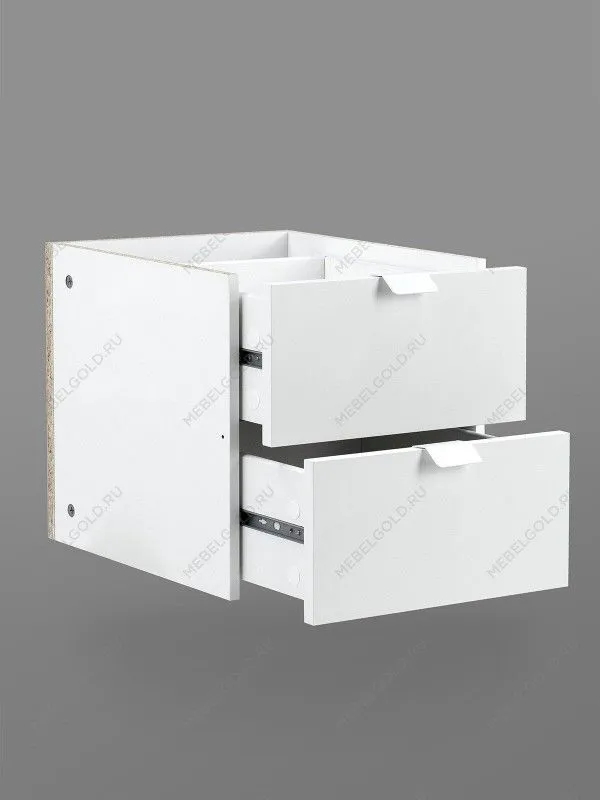 Модуль с двумя ящиками , для стеллажа ФОРА, ручка металл, 33х33х37, белый | изображение 2