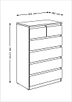 МАЛЬТА комод ИКЕА / IKEA 4+2 ящика 80х121 белый | изображение 3
