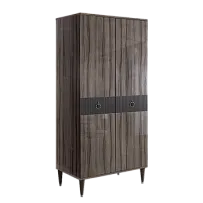 Шкаф-пенал Римини СОЛО (Орех империя/Серебро) РМП-2(s)