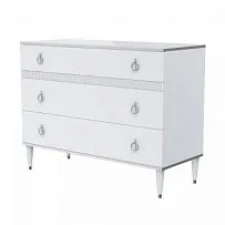 Комод с планкой Римини СОЛО (Белый/Серебро) РМКМ-3(s)