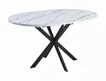 Стол обеденный Signal GASTON 100 раскладной (белый мрамор/черный мат) | изображение 1