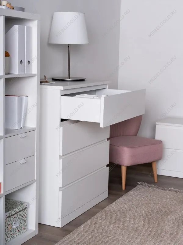 Комод Варма Прайм, 4 ящика, 80х100х48 см, эмаль, белый | изображение 4