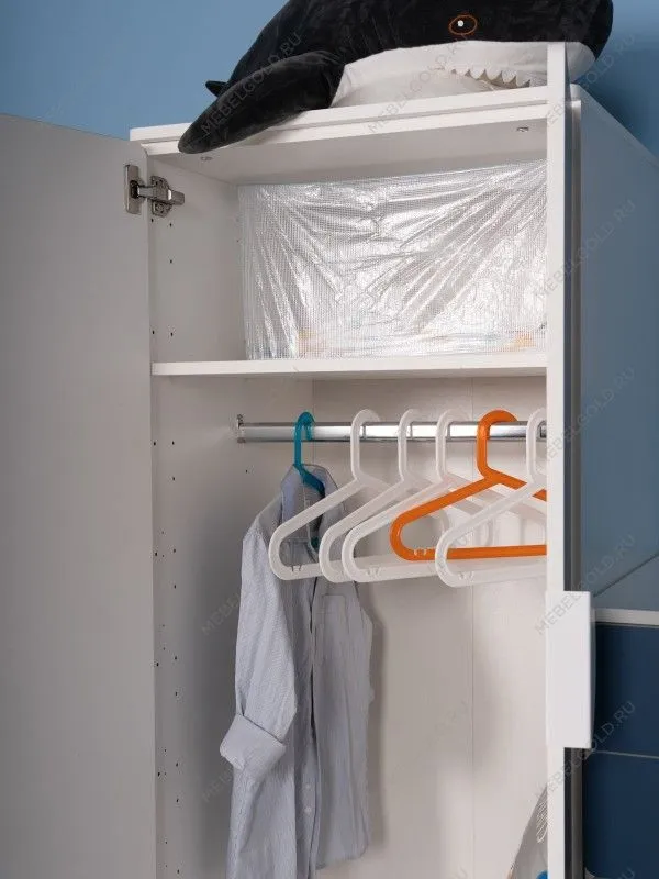 Шкаф распашной Пикси, с двумя дверьми, тремя выдвижными ящиками и полкой 60x57x180, озорной василек | изображение 4