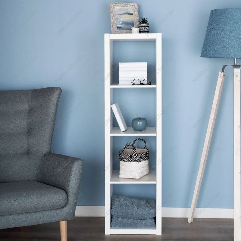 КАЛЛАКС / ФОРА Стеллаж ИКЕА / IKEA 4 с четырьми открытыми ячейками, тамбурат, белый | изображение 4