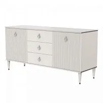 Комод для гостиной 1.6м Римини СОЛО (Слоновая кость/Серебро) РМКМ-4(s)