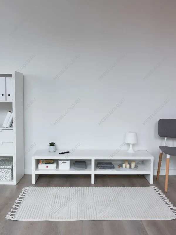 Тумба ТВ Энкель, 2 полки, 160x37x38 см, белая | изображение 2