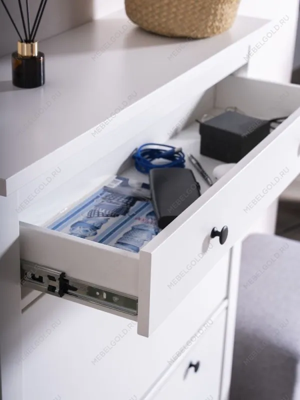 Обувница Сага с 2 откидными ящиками 92х122 белая | изображение 3