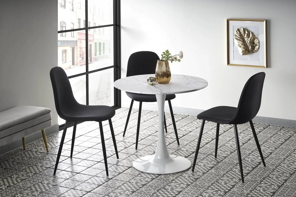 Стол обеденный Halmar DENVER (белый мрамор/белый) | изображение 6