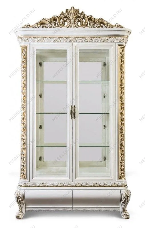 Витрина Алсу 2-ств белый глянец | изображение 1