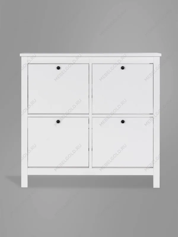 Обувница Сага с 4 откидными ящиками 113х108 белая | изображение 5