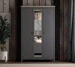 САГА шкаф 3 двери с зеркалом серый/ясень | изображение 5