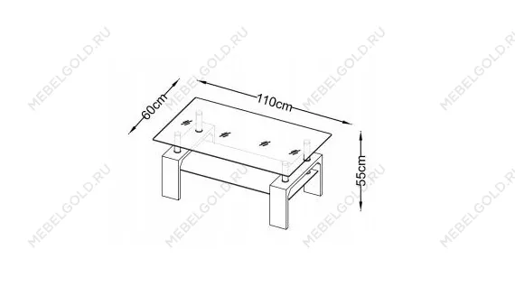 Стол журнальный Halmar DIANA H (черный) | изображение 2