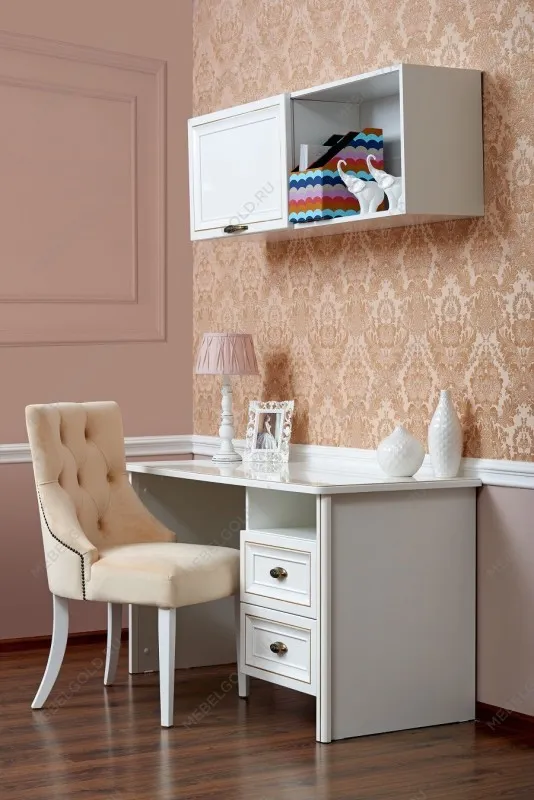 Полка навесная книжная Натали белый глянец | изображение 2