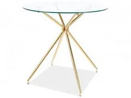 Стол обеденный Signal AZALIA (прозрачный/золотой)