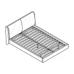 Кровать отделка ткань 152, экокожа PU63, 160х200 | изображение 6