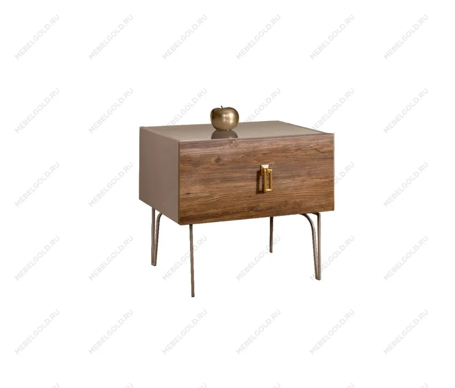 Тумба прикроватная Bogemia Wood Fa (Мокка) (Lakobel/Золото) БМТП-1(Wo)