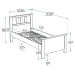 Кровать односпальная Сага, 90х200 см, темно-бирюзовая/ясень | изображение 2