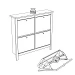 Обувница Сага с 4 откидными ящиками 113х108 белая | изображение 11