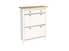 САГА тумба для обуви 92х122 белая/ясень