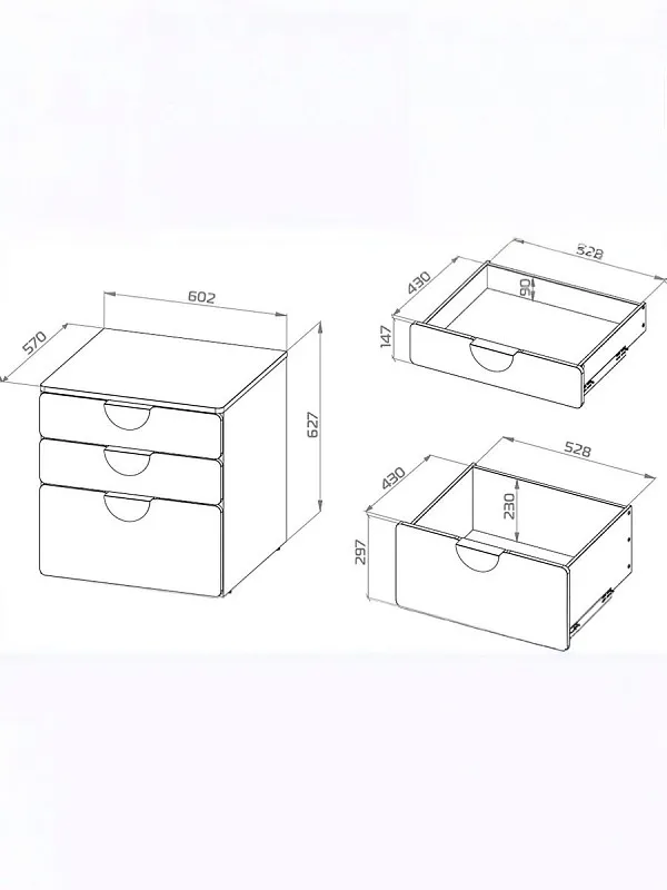 Комод Пикси, 3 ящика 60x57x60, озорной василек | изображение 10