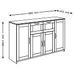 Тумба Сириус, 4 двери и 2 ящика, 156х41х95 см, дуб венге, черно-коричневая | изображение 12