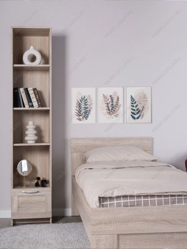 Стеллаж Сириус, 1 ящик, 39х35х190 см, дуб сонома | изображение 4