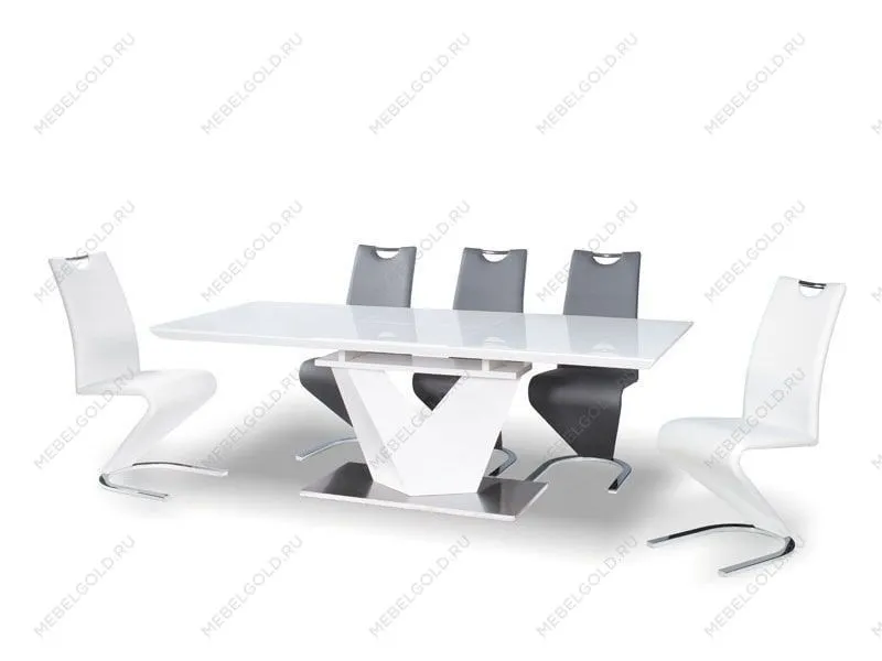 Стол обеденный Signal ALARAS III 160 раскладной (белый лак/белый)