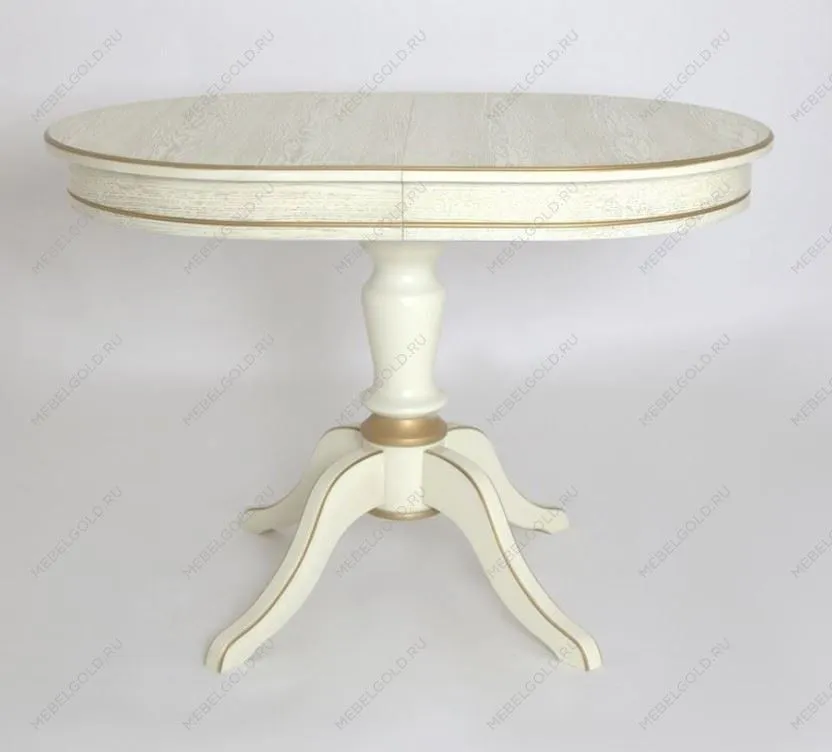 Стол Капелла (Эмаль 11/Слоновая кость+ патина золото/шпон дуба)