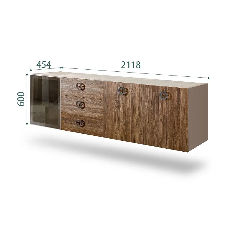 Комод 2.1м Bogemia Fly Wood Fi (Мокка) (Novabuk/Хром) БМКМ-5[4]