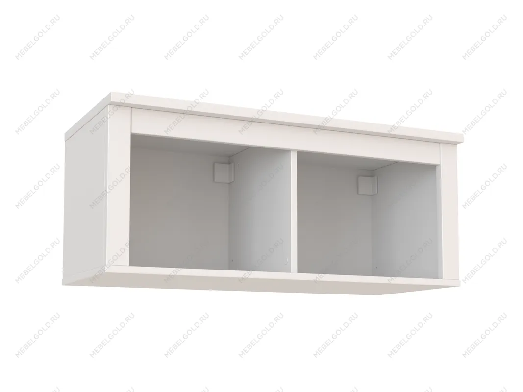 Полка навесная Сага, 2 секции, белая