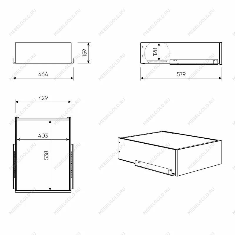 Ящик выдвижной к шкафу МАКС, 43х58х16 см, дуб сонома | изображение 9