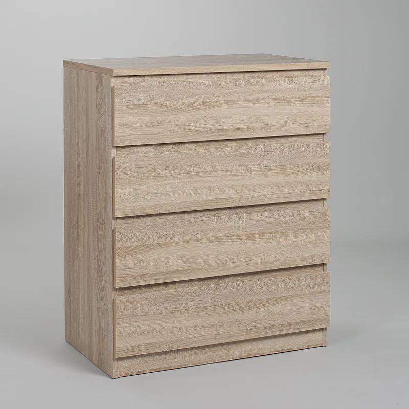 Комод Мальта, 4 ящика, с доводчиками, 80х48х98 см, дуб сонома