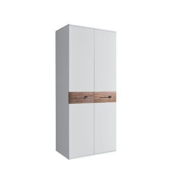 Шкаф 2-х дверный Bogemia Wood Wo (Белый/Хром) БМШ2/2(Wo)