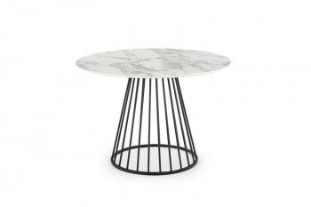 Стол обеденный Halmar BRODWAY (белый мрамор/черный)